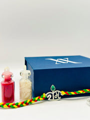 Shree Ram 925 Silver Rakhi With kumkum and Rice